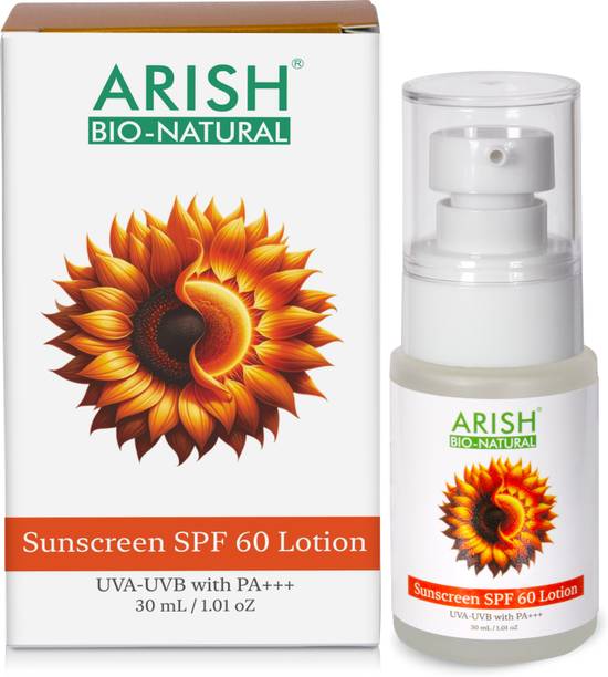 ARISH BIO-NATURAL Sunscreen - SPF 60 PA+++ Sunscreen SPF 60 Lotion