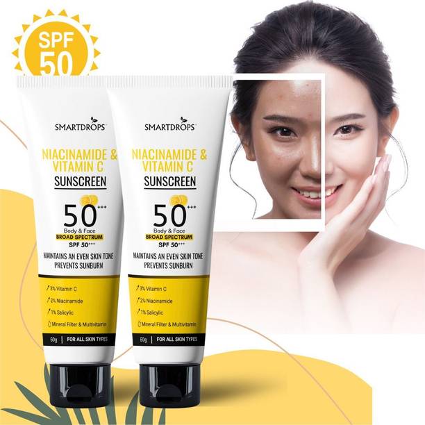 smartdrops Sunscreen - SPF 50 PA++ Sunscreen Cream for Oily Skin | No White Cast & UV Protection