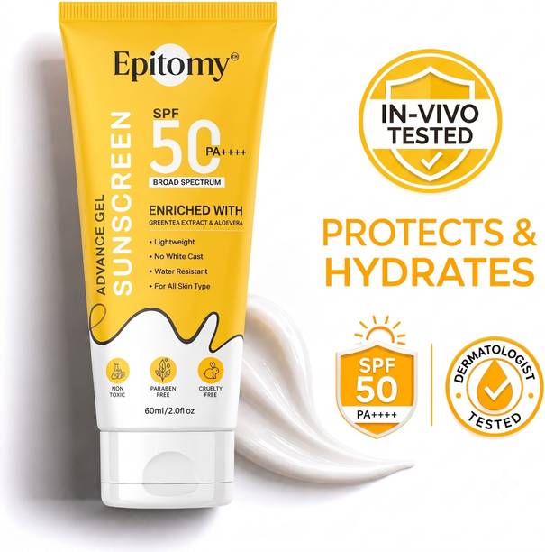 epitomy Sunscreen - SPF 50 PA++++ | Broad Spectrum UVA & UVB Protection | Lightweight, Non-Greasy|For Men&Women