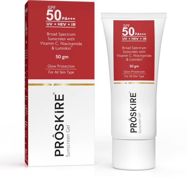 Proskire Sunscreen - SPF 50 PA+++ Broad Spectrum Sunscreen With Vitamin C, Niacinamide & Lumiskin