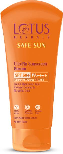 LOTUS HERBALS Sunscreen - SPF 60 PA++++ UltraRX Sunscreen serum|For all skin types|Dermatologically tested