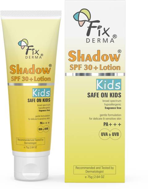 Fixderma Sunscreen - SPF 30 PA+++ Shadow Kids Sunscreen SPF 30+ PA+++ Lotion, Lightweight, UVA-UVB Protection