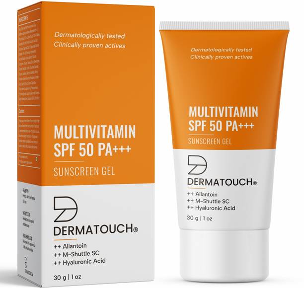 Dermatouch Sunscreen - SPF 50 PA+++ Multivitamin Gel | UVA-UVB Protection | Zero White Cast