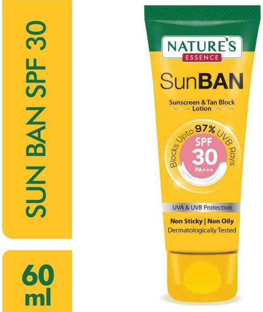 Nature's Essence Sunscreen - SPF 50 PA+++ SunBan Sunscreen - SPF 30 PA+++ pack 1 n
