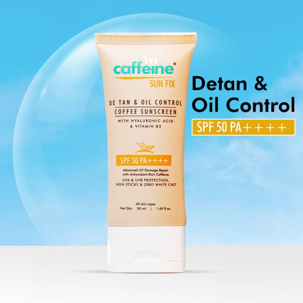 mCaffeine Sunscreen - SPF 50 PA++ De tan Coffee Sunscreen for sun protection for men & Women, for all Skin Type