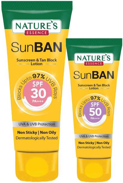 Nature's Essence Sunscreen - SPF 50 PA+++ SUNBAN SPF 30(140MRP)60ML + SPF 50(100MRP)30ML