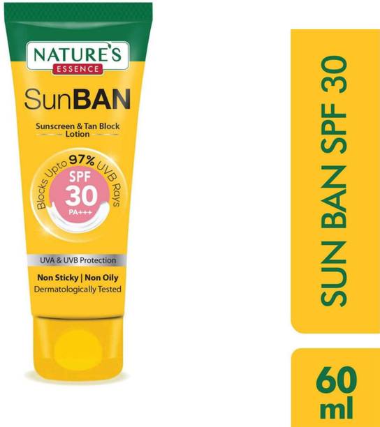 Nature's Essence Sunscreen - SPF 50 PA+++ SunBan Sunscreen - SPF 30 PA+++ pack 1 o