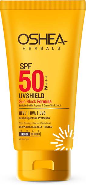 Oshea Herbals Sunscreen - SPF 50 PA+++ SPF 50 PA+++ UV Shield Non Greasy Water Resistant Sunscreen 60g