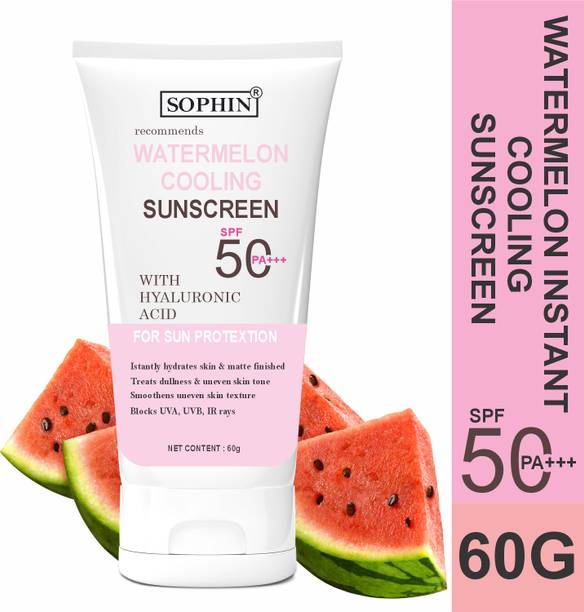sophin Sunscreen - SPF 50++ PA+++ Watermelon Hyaluronic Sunscreen SPF 50 PA+++,Lightweight,No White Cast