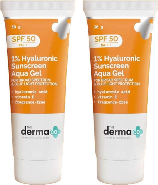 द डर्मा Co. Hyaluronic Sunscreen Aqua Gel- Lightweight, No white-cast for Broad Spectrum SPF - 50 PA++++