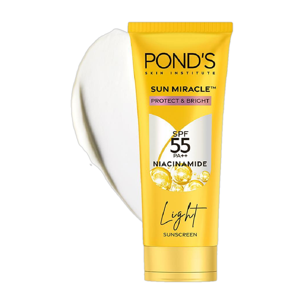 POND's Sunscreen - SPF 55 PA++ Light Sun Miracle Protect & Bright, With 3% Active Niacinamide