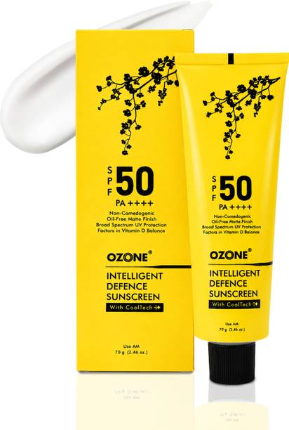 OZONE Sunscreen - SPF 50 PA++++ Intelligent Defence Sunscreen SPF 50 PA++++ | Cooling Sunscreen | No White Cast