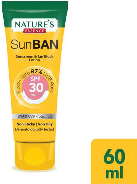 Nature's Essence Sunscreen - SPF 50 PA+++ SunBan Sunscreen - SPF 30 PA+++ pack 1 j