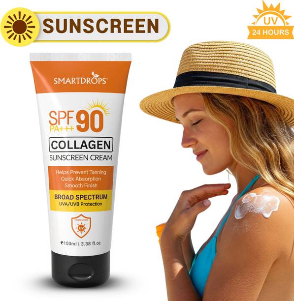 smartdrops Sunscreen - SPF 90 PA+++ Daily Use Collagen Sunscreen Cream SPF 90 PA+++ Smooth Skin Care