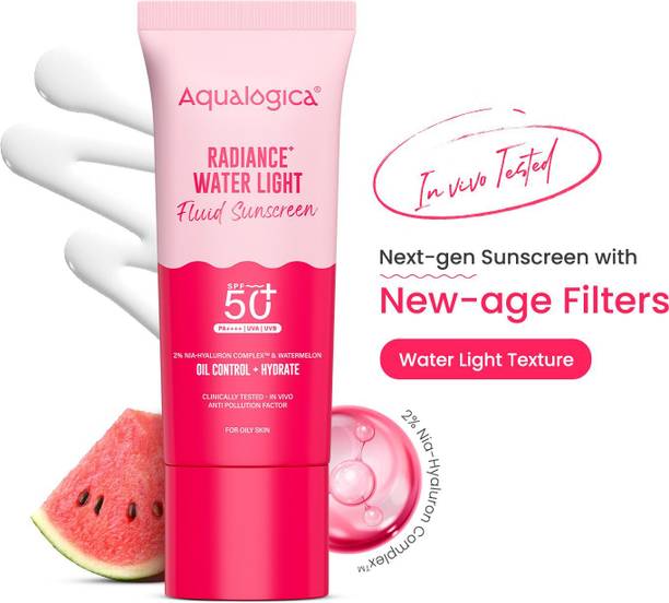 एक्वालोजिका Radiance + Oil Control Fluid Sunscreen Ultra-Light Fluid Texture For Oily Skin SPF - 50 PA++++