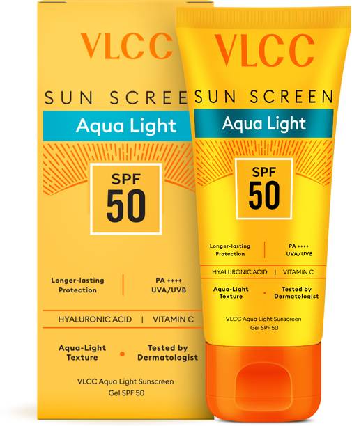 VLCC Sunscreen - SPF 50 PA++++ Aqua Light Sunscreen Gel, Fast Absorbing, No White Cast, Hydrating