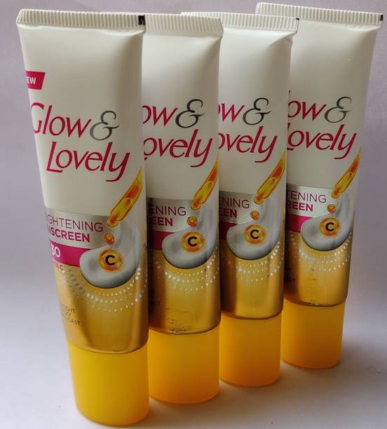 Glow & Lovely Sunscreen - SPF 50 PA+++ BRIGHTENING SUNSCREEN WITH VITA C NO WHITE CASTE 15MLS X 4N