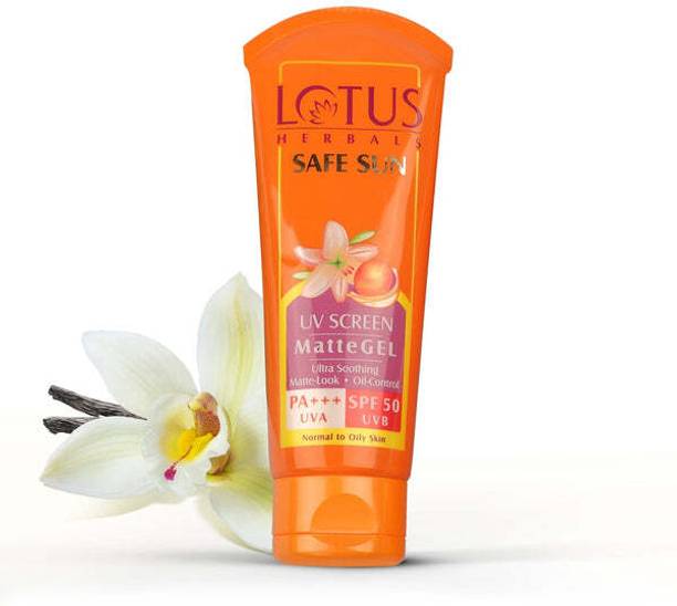 LOTUS HERBALS Sunscreen - SPF 50 PA+++ Safe Sun UV Screen Matte Gel- SPF50