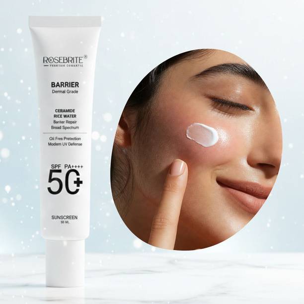 RoseBrite Sunscreen - SPF 50 PA++++ Barrier Ceramide Rice Water Sunscreen SPF 50+ PA++++ Face Glow Protection Gel