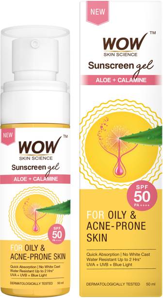 WOW SKIN SCIENCE Sunscreen - SPF 50 PA++++ Sunscreen Gel For Oily & Acne-Prone Skin | Blocks UV Rays |Quick Absorbing