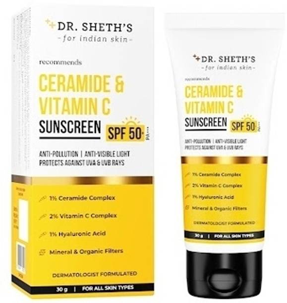 Dr. Sheth's Sunscreen - SPF 50 PA+++ Ceramide & Vitamin C SPF 5
