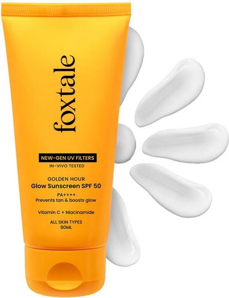 Foxtale Sunscreen - SPF 50 PA+++ Glow Sunscreen with Vitamin C & Niacinamide SPF 50 PA++++ In-Vivo Tested