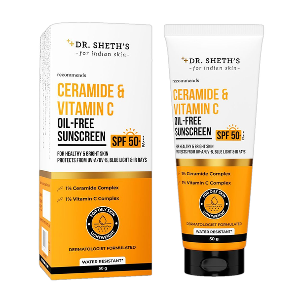 Dr. Sheth’s Sunscreen - SPF 50 PA++++ Ceramide & Vitamin C|SPF 50+ Pa+++| All Skin Types