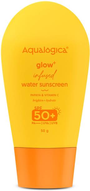 Aqualogica Sunscreen - SPF 50 PA++++ Glow+ Infused Water Sunscreen with Papaya & Vitamin C
