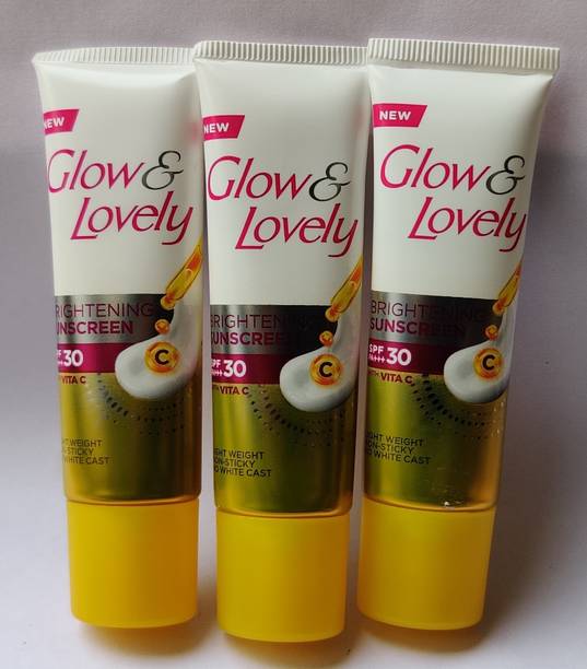 Glow & Lovely Sunscreen - SPF 50 PA+++ BRIGHTENING SUNSCREEN WITH VITA C NON STICKY 15MLSs X 3NITS