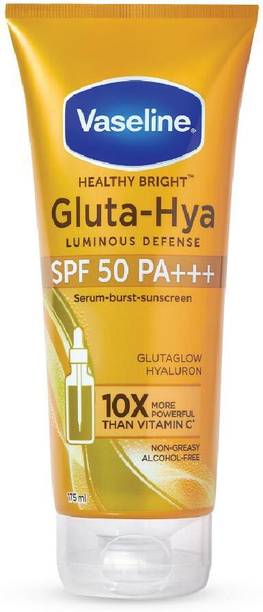 Vaseline Sunscreen - SPF 50 PA+++ Gluta Hya-Antioxidant SPF50 PA+++ Sunscreen|Glutathione & Hyaluronic Acid 175 ML