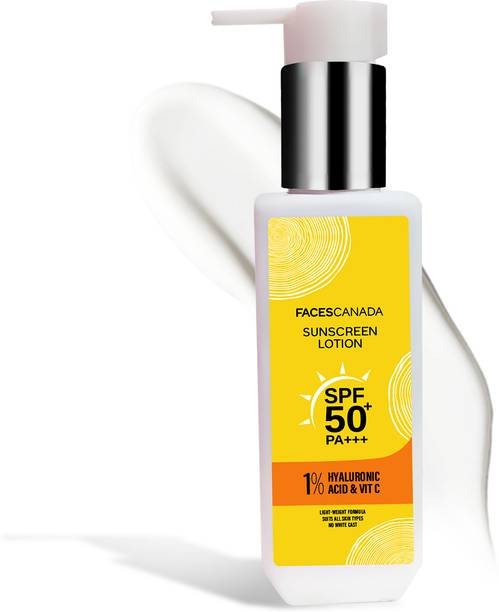 FACES CANADA Sunscreen - SPF 50 PA+++ Sunscreen Lotion | SPF 50 PA+++ | Protects From UVA & UVB Ray | No White Cast