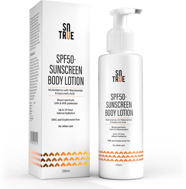 Sotrue Sunscreen - SPF 50 PA+ SPF 50+ Sunscreen Body Lotion With UVA & UVB Protection, Intense Hydration