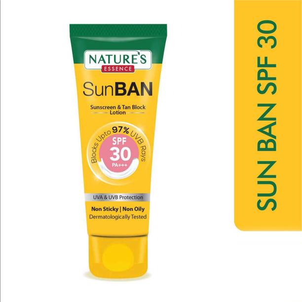 Nature's Essence Sunscreen - SPF 50 PA+++ SunBan Sunscreen - SPF 30 PA+++ pack 1 c