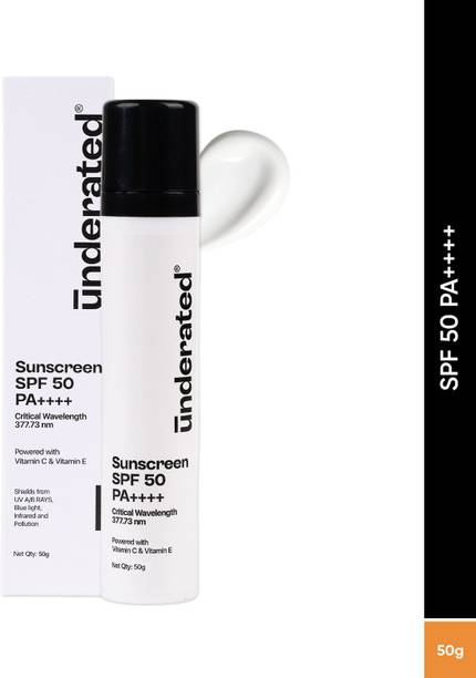 अंडररेटेड Powered With Vitamin C & Vitamin E| SPF - 50 PA++++