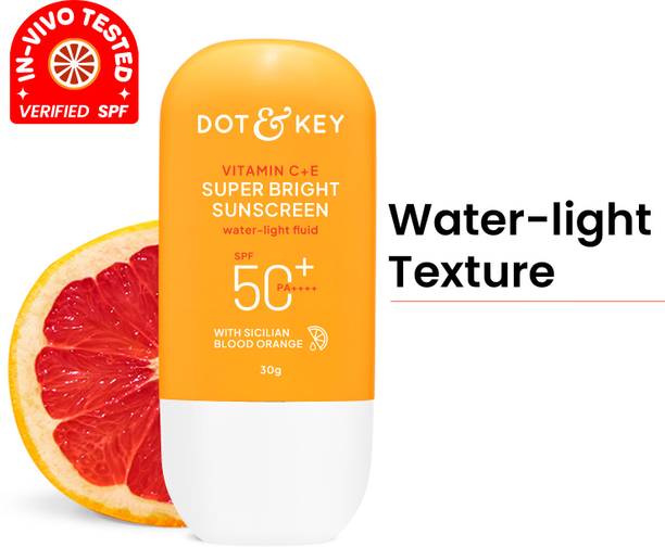 डॉट एंड की Vitamin C + E Super Bright Sunscreen, In-Vivo Tested or All Skin SPF - 50 PA++++