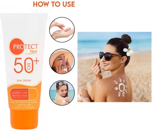 Emijun Sunscreen - SPF 50 PA+ Sunscreen Spf 50 PA+ UV Protection for Women & Men with All Day Hydration