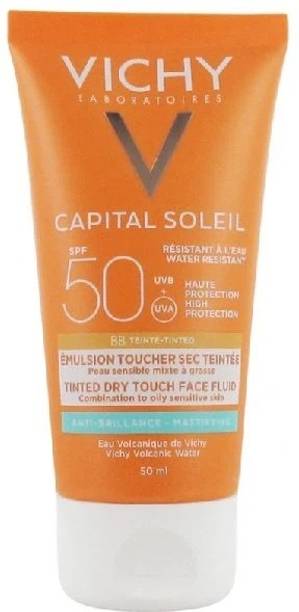 Vichy Sunscreen - SPF SPF 50 PA++ Capital Soleil Tinted Dry Touch Face Fluid SPF 50