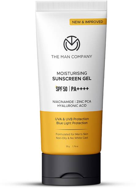 THE MAN COMPANY Sunscreen - SPF 50 PA++++ Moisturising Sunscreen Gel| 2-in-1 Sun Protection & Hydration|Lightweight Gel