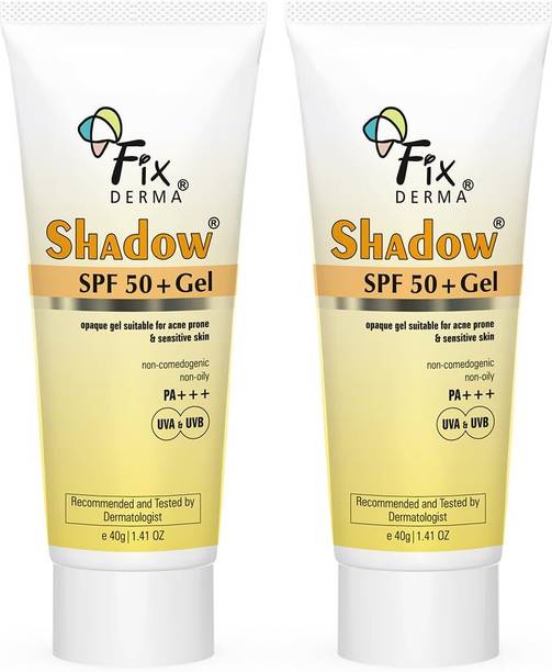 Fixderma Sunscreen - SPF 50+ PA+++ Shadow Sunscreen SPF 50+ PA+++ Gel, Light Weight For Oily & Acne Prone Skin