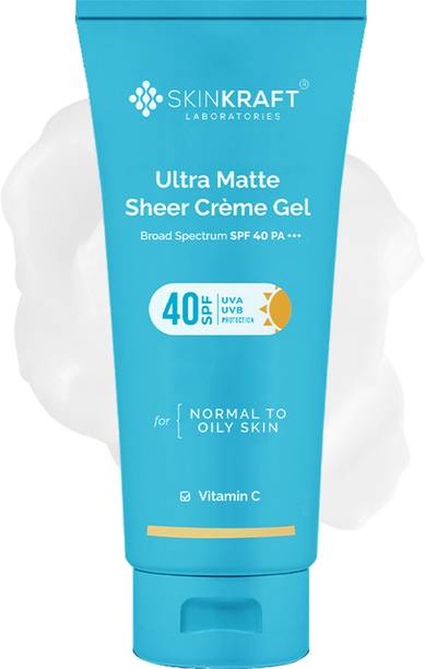 स्किनक्राफ्ट अल्ट्रा मैट शीर क्रीम + जेल बेस सनस्क्रीन SPF 40 PA++++ नॉन-स्टिकी SPF - 50 PA++++