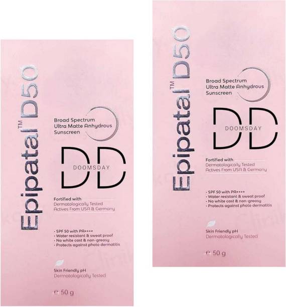 DOOMSDAY Sunscreen - SPF 50 PA++++ EPIPATAL D50 SUNSCREEN LOTION FOR FULL PROTECTION UVA/AVB RAYS PACK OF 2