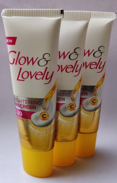 Glow & Lovely Sunscreen - SPF 50 PA+++ BRIGHTENING SUNSCREEN WITH VITA C NON STICKY 15G X 3NITS