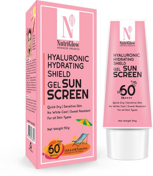 न्यूट्रीग्लो Hyaluronic Hydrating Shield Gel, No white Cast SPF - 60 PA++++
