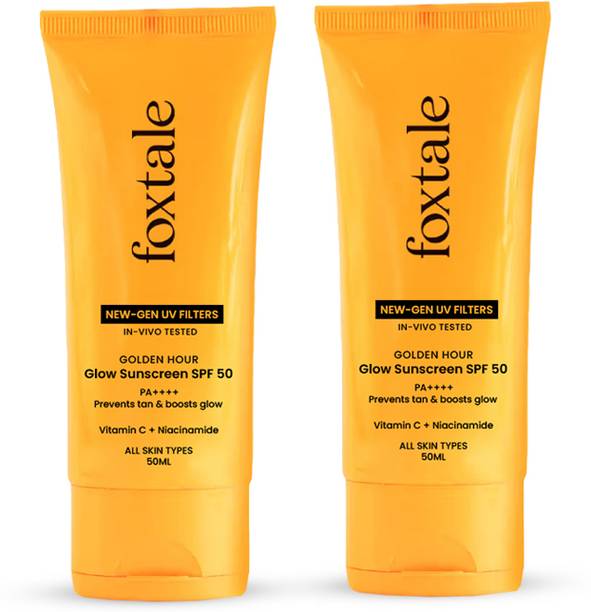फॉक्सटेल Glow Sunscreen with Vitamin C & Niacinamide SPF 50 PA++++ In-Vivo Tested SPF - 50 PA+++