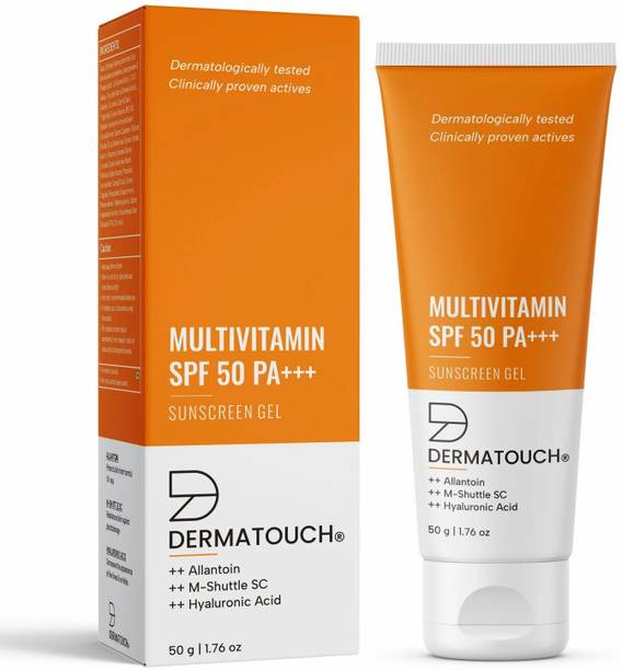 Dermatouch Sunscreen - SPF 50 PA+++ Multivitamin Gel | UVA-UVB Protection | Zero White Cast