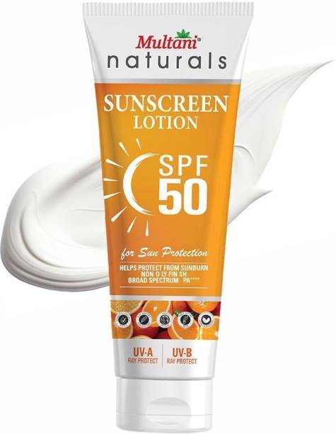 Multani Sunscreen - SPF 50 PA++++ Natural Vitamin C Sunscreen Lotion | No White Caste |Prevent Sunburn & SunTan -