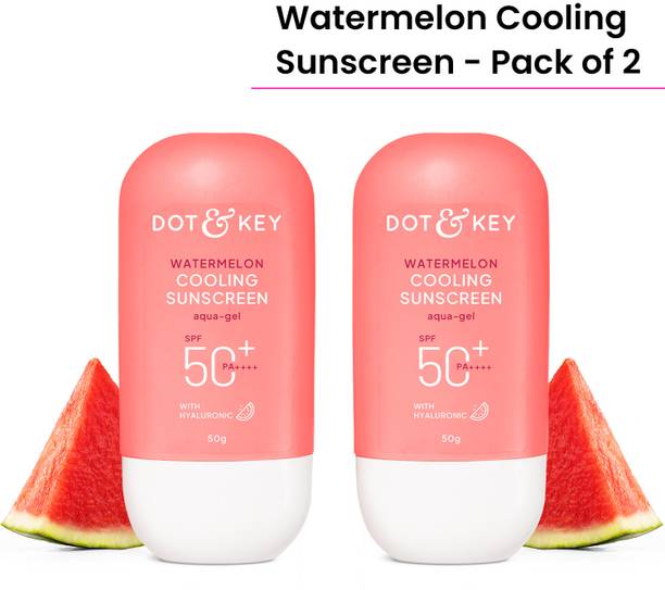 Dot & Key Sunscreen - SPF 50 PA++++ Watermelon Hyaluronic Cooling Sunscreen SPF 50 Combo For Oily & Combination Skin