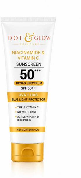 DOT & GLOW Sunscreen - SPF 50 PA+++ Vitamin C Broad Spectrum Sunscreen Protection Cream for Daily