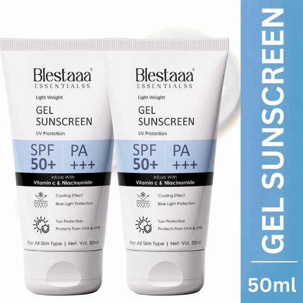 blestaaa essentialss Sunscreen - SPF 55+ PA+++ Ultra Light Gel Sunscreen | Non-Greasy UV Protection For Men