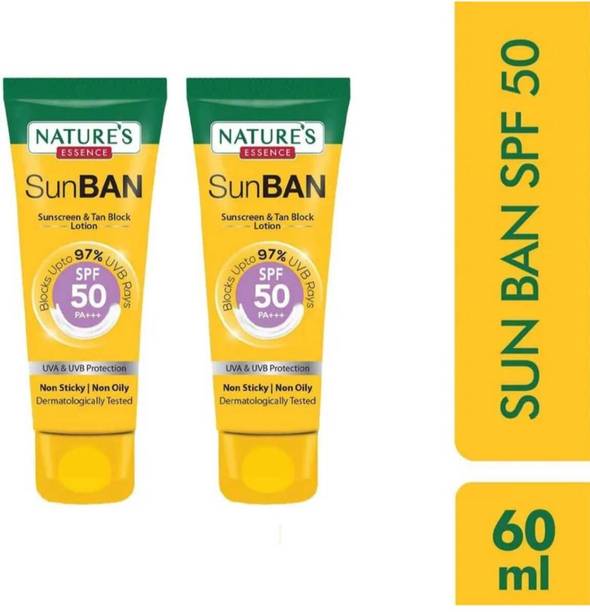 Nature's Sunscreen - SPF 50 PA+++ New Sunscreen SPF 50 PA+++ SunBAN Sunscreen & Tan Block Lotion